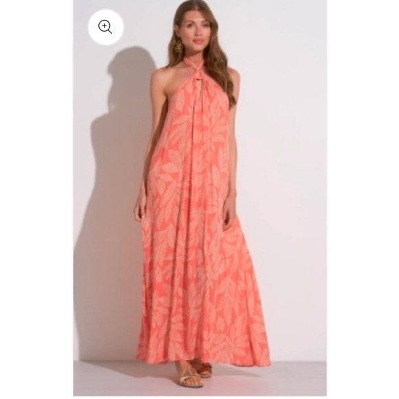 Elan Coral Halter maxi dress NWT - Picture 2 of 10